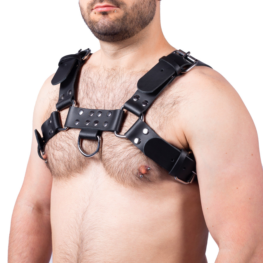 Harnais en cuir Buckle Noir