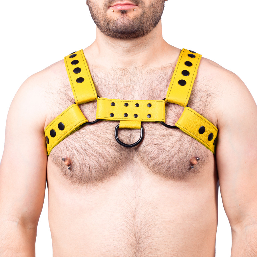 Harnais en cuir Snap Jaune