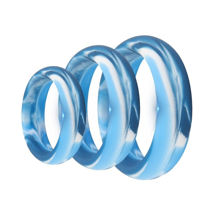 Pack 3 Cockrings Silimix Bleus