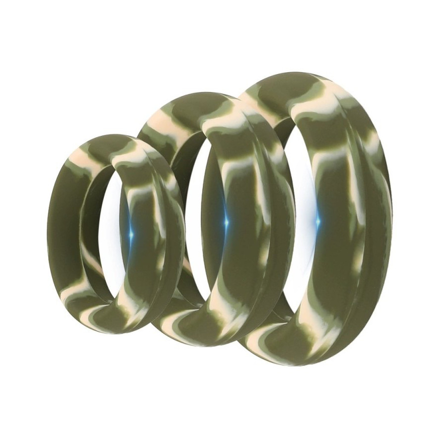 Pack 3 Cockrings Silimix Vert Army
