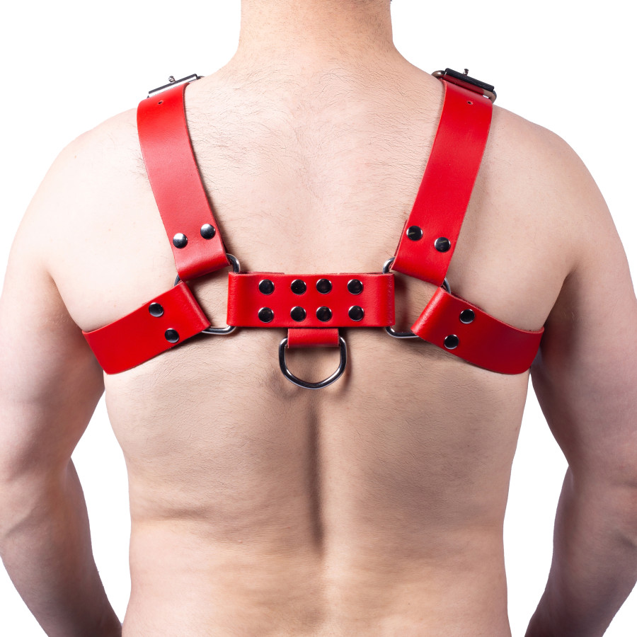 Harnais en cuir Buckle Rouge