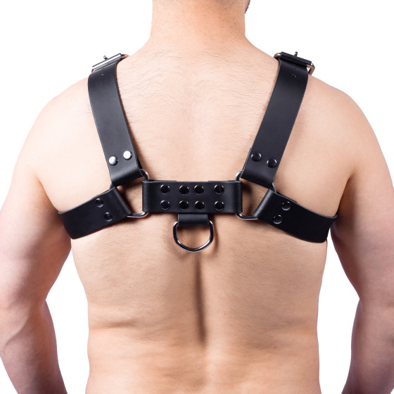 Harnais en cuir Buckle Noir