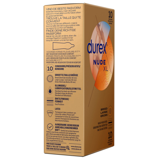 Condoms Durex Nude XL 60mm x10