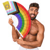 Éventail Géant Arc en ciel LGBTQIA+ 64cm
