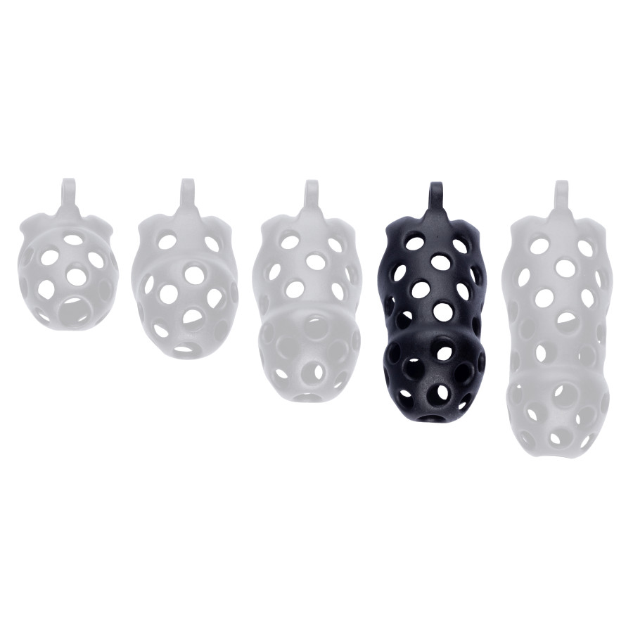 Cage de chasteté Dotty XL 10 x 4cm Noire
