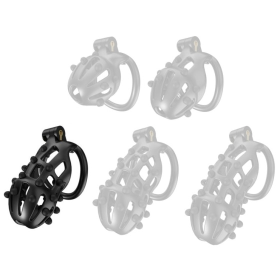 Cage de chasteté Point Up L 10 x 4 cm Noire