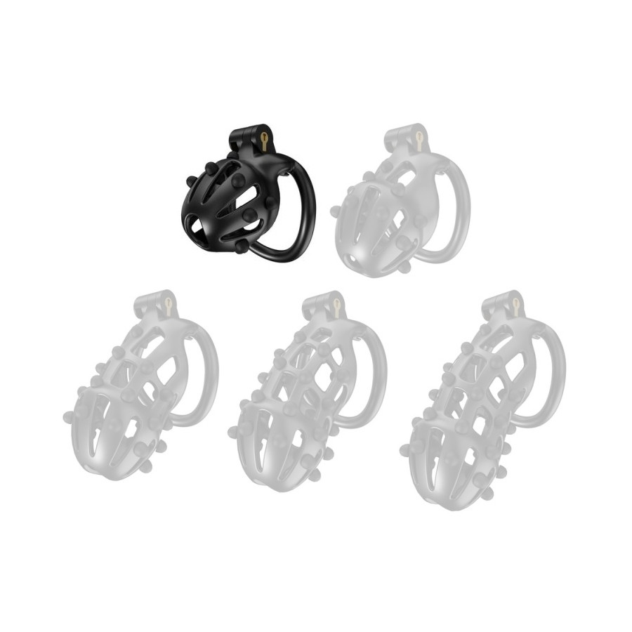 Point Up S chastity cage 6 x 3.5 cm Black