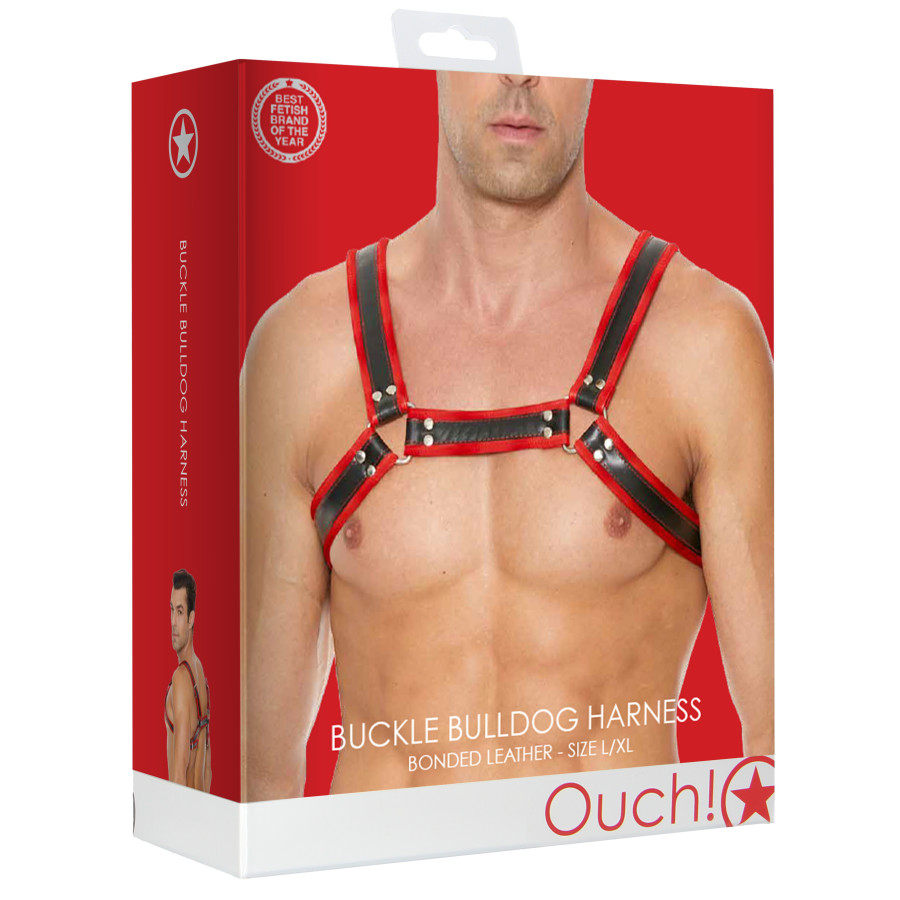 Harnais Buckle Bulldog Noir-Rouge