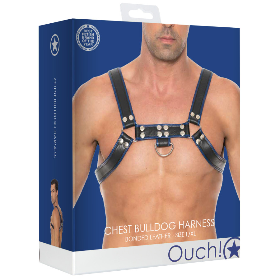 Harnais Chest Bulldog Noir-Bleu