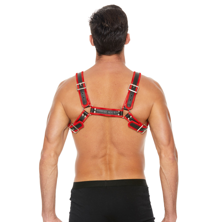 Harnais Buckle Bulldog Noir-Rouge