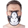 Masque avec Lanières en Cuir « Sniff my …. » Blanc