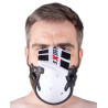 Masque avec Lanières en Cuir « Sniff my …. » Blanc