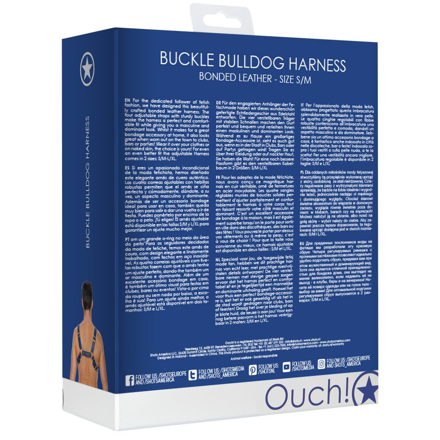 Harnais Buckle Bulldog Noir-Bleu