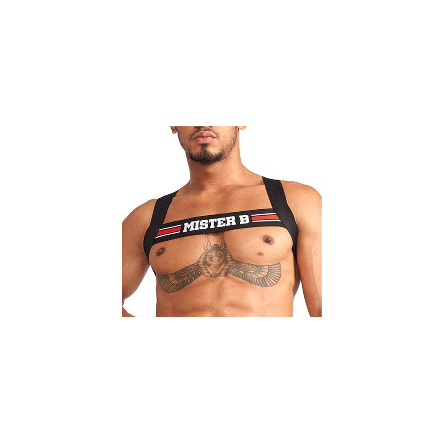 Harnais élastique X-Back Noir-Rouge