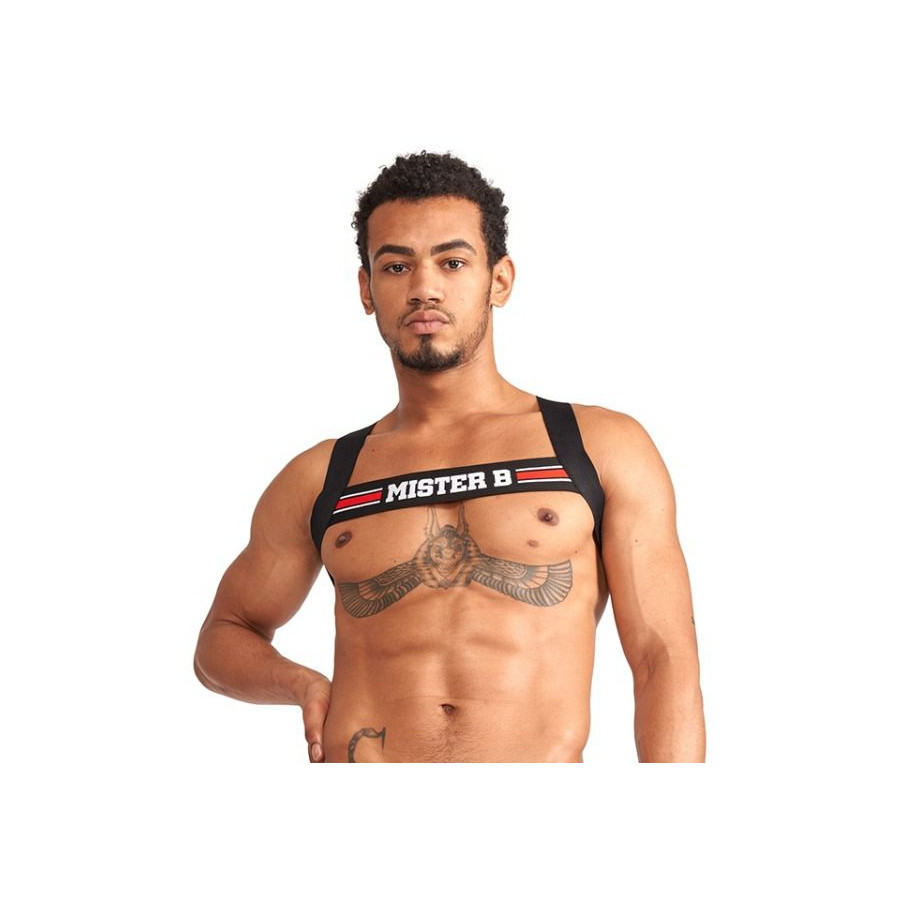 Harnais élastique X-Back Noir-Rouge