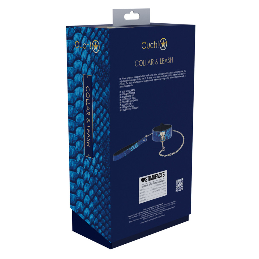 Collection Florence - Collier avec laisse - Bleu