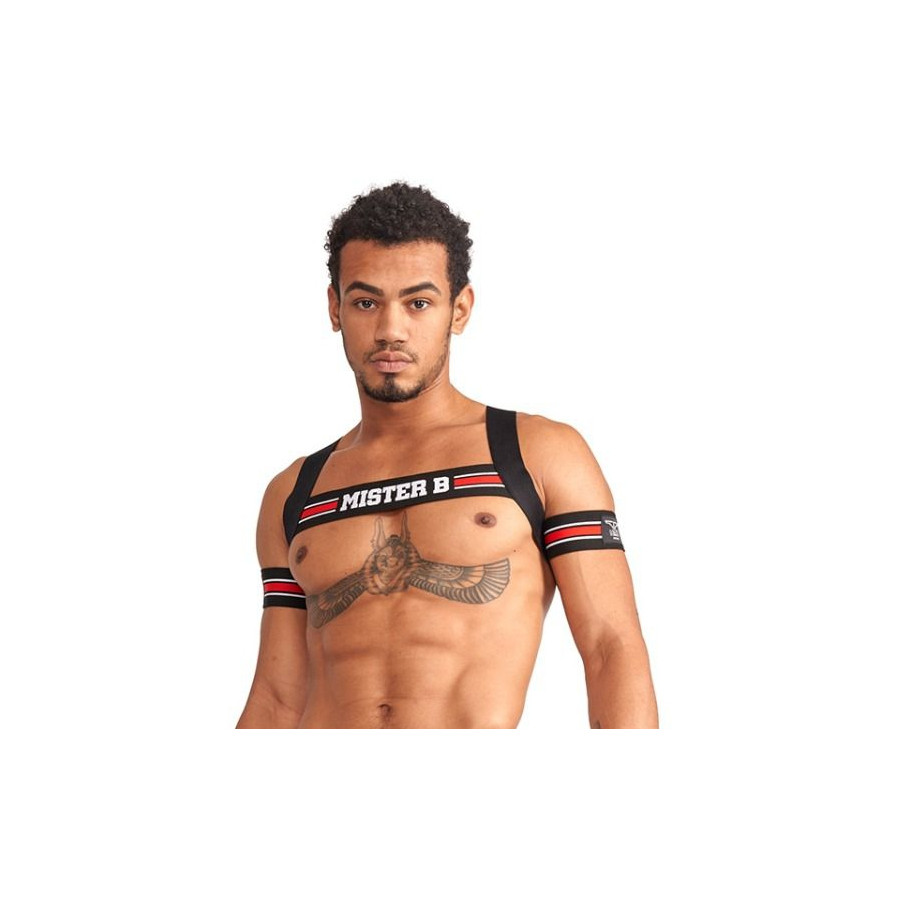 Harnais élastique X-Back Noir-Rouge