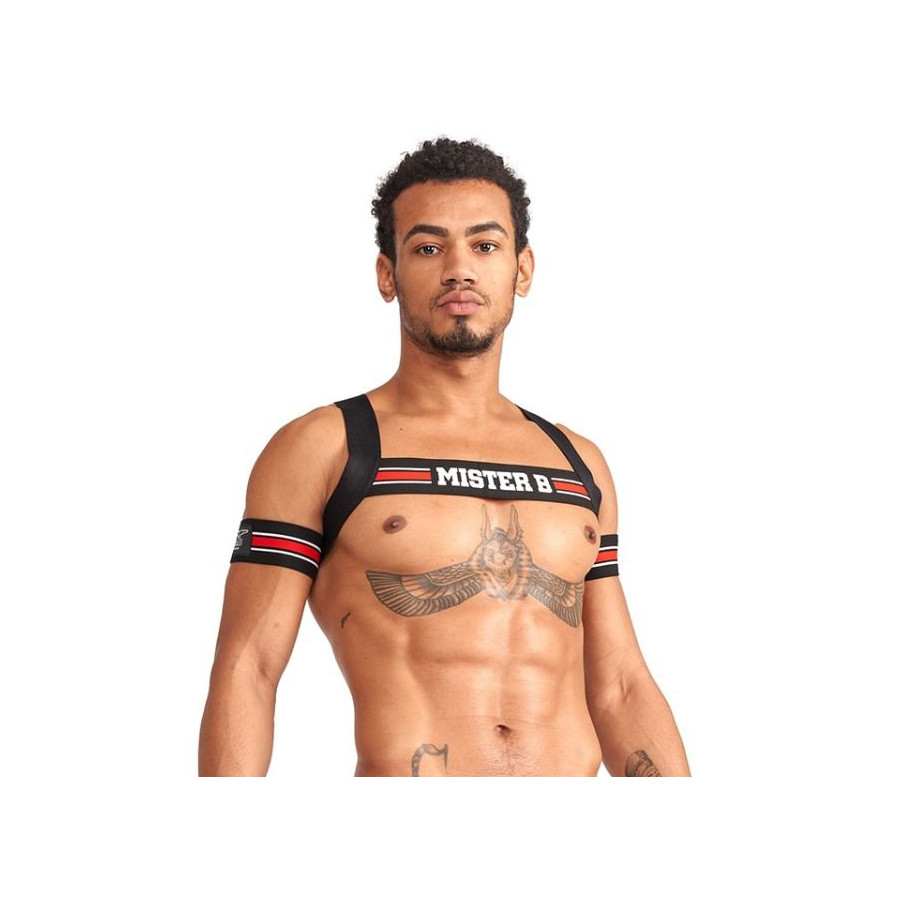 Harnais élastique X-Back Noir-Rouge