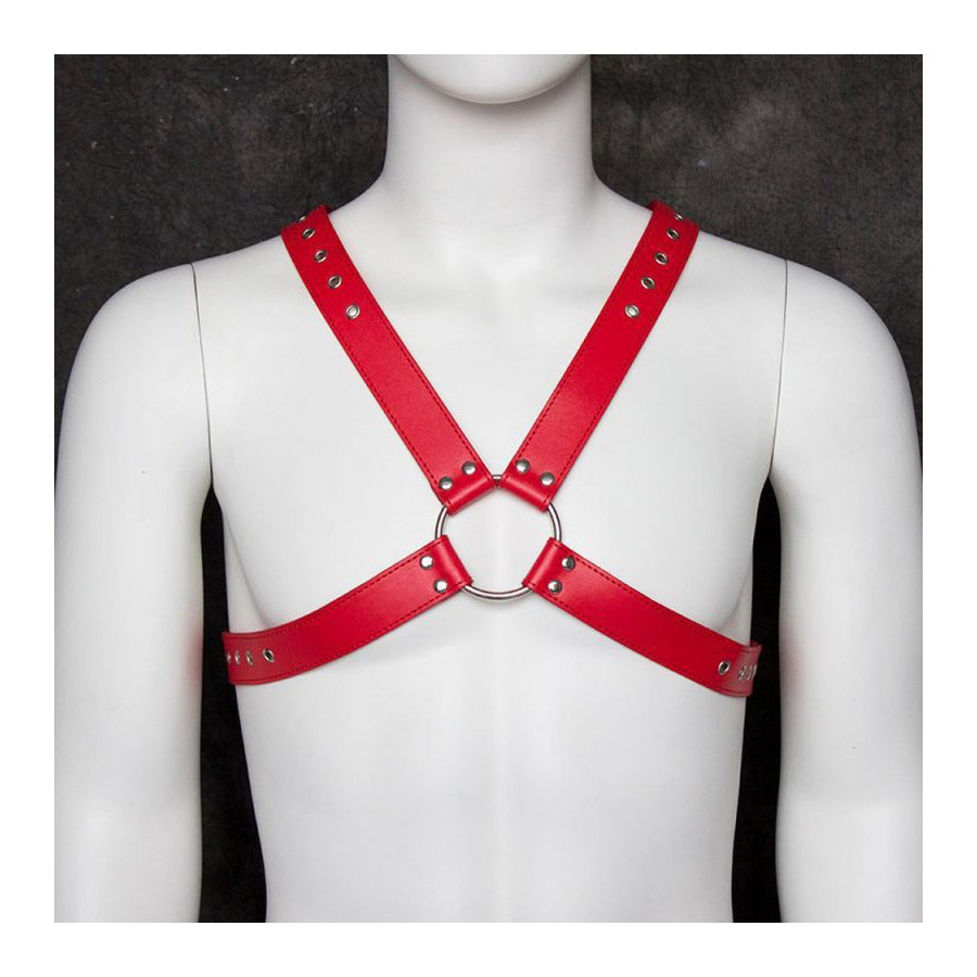 DeluxChest Men's Harness Red