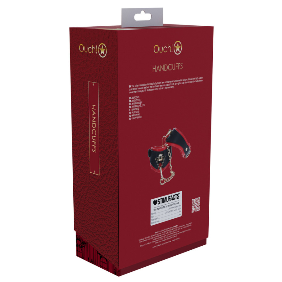 Menottes de Poignets Milan Noir et Rouge