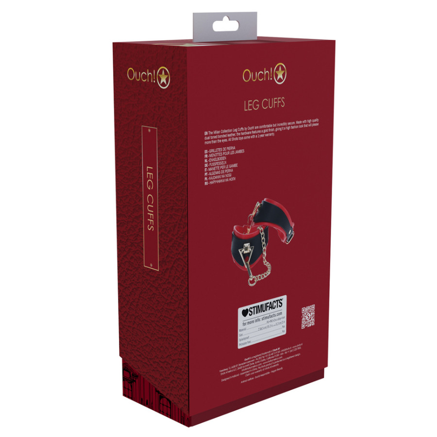 Menottes de Chevilles Milan Noir et Rouge