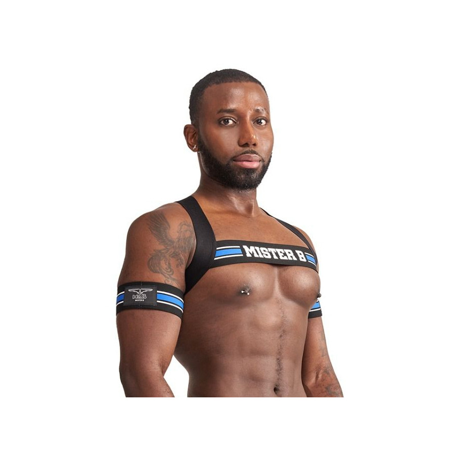 Harnais élastique X-Back Noir-Bleu