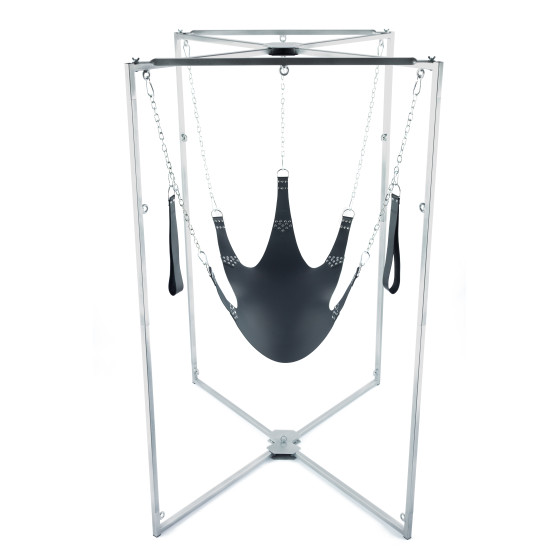 Kit Sling Cuir 5 Points Noir Armature Grise