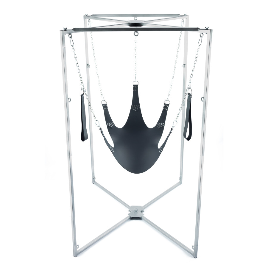 Kit Sling Cuir 5 Points Noir Armature Grise