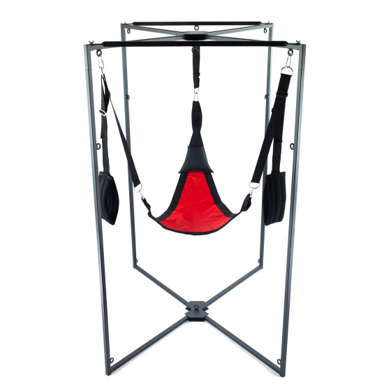 Kit Sling Tissu Triangle Rouge-Noir Armature Noire