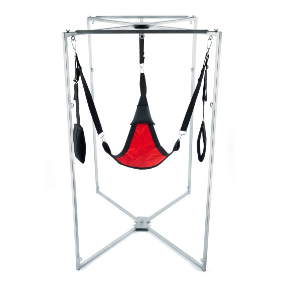 Kit Sling Tissu Triangle Rouge-Noir Armature Grise