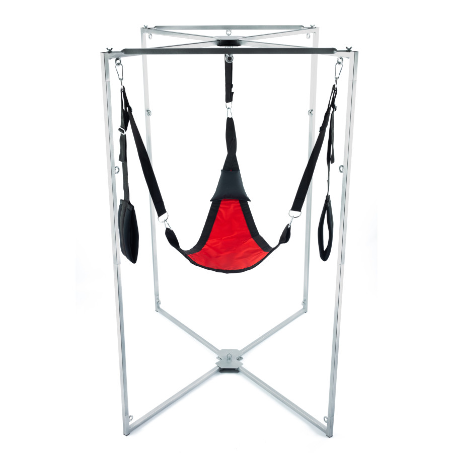 Kit Sling Tissu Triangle Rouge-Noir Armature Grise