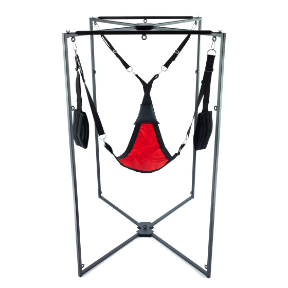 Kit Sling Tissu Triangle Rouge-Noir Armature Noire