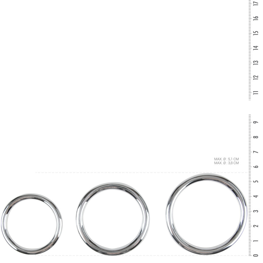 Lot de 3 cockrings Sinner Rings 40 à 50mm
