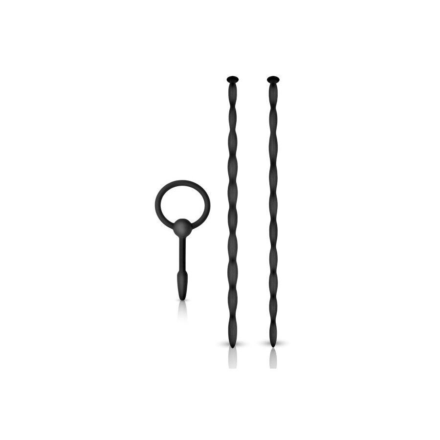 Lot de 3 Tiges et Plug d'urètre Knot Long 27 cm - Diamètre 7 à 10mm