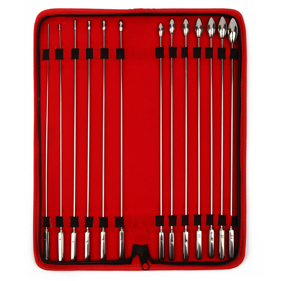 Pack 13 Ovalund Bud 26 cm Urethra Rods - Diameters 2 to 14mm