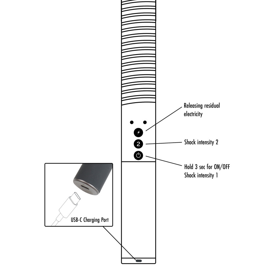 Bâton Electro Shock 40.5cm