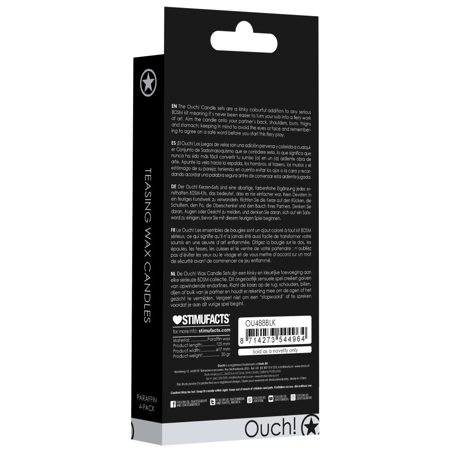 Lot de 4 mini bougies SM Wax Noire