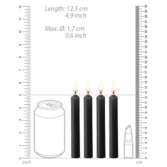 Lot de 4 mini bougies SM Wax Noire