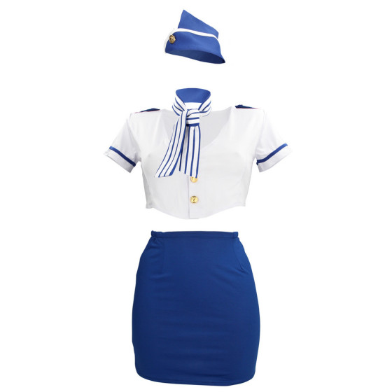 Costume sexy d'Hôtesse de l'air Stewardness S/M