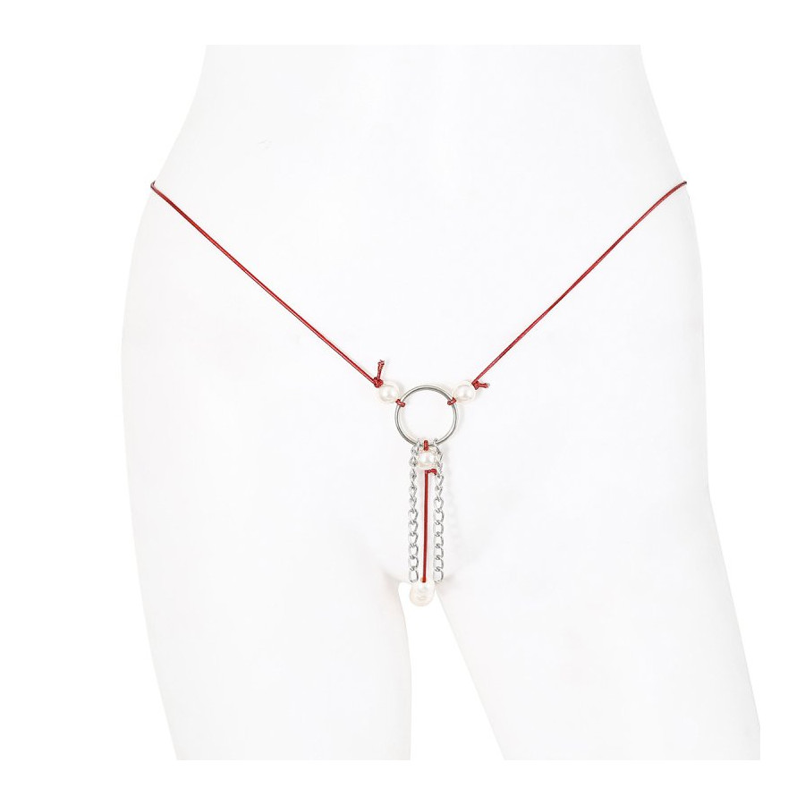 String avec Perles Garcia Rouge