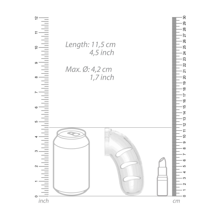 Cage de chasteté avec plug ManCage Modèle 11 11 x 3.5 cm Transparente