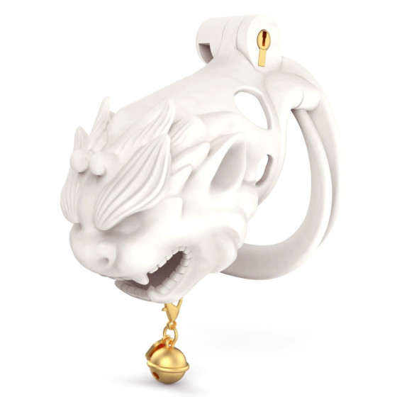 Cage avec grelot Dragon 8.5 x 3.7 cm Blanche