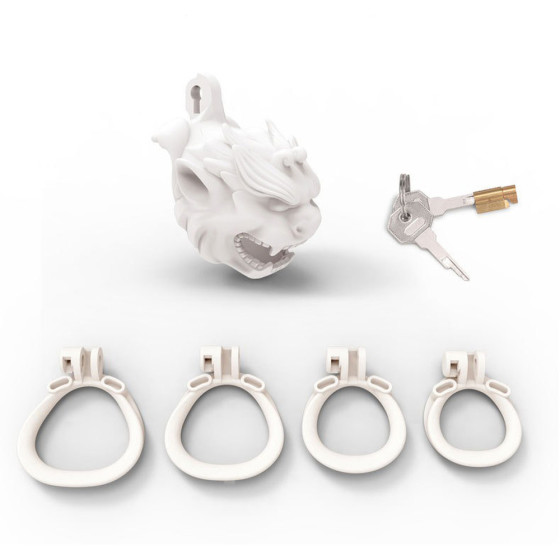 Cage avec grelot Dragon 8.5 x 3.7 cm Blanche