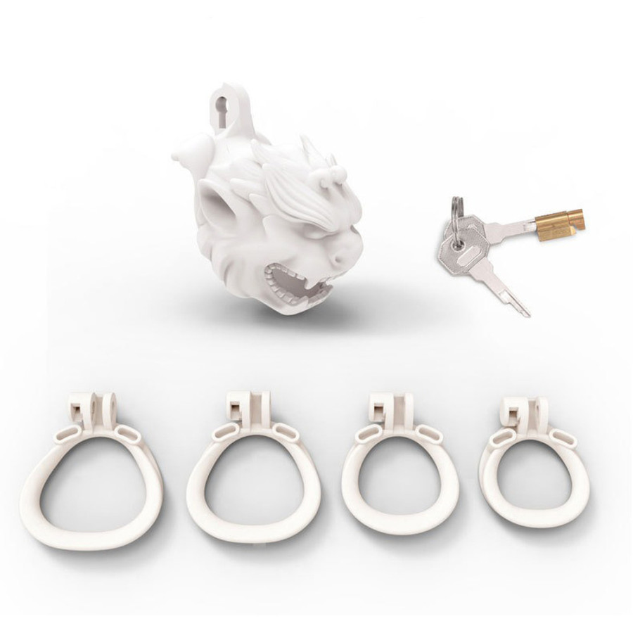 Cage avec grelot Dragon 8.5 x 3.7 cm Blanche