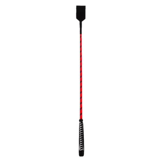 Cravache cuir et nylon Neon Stick 72cm Noir-Rouge