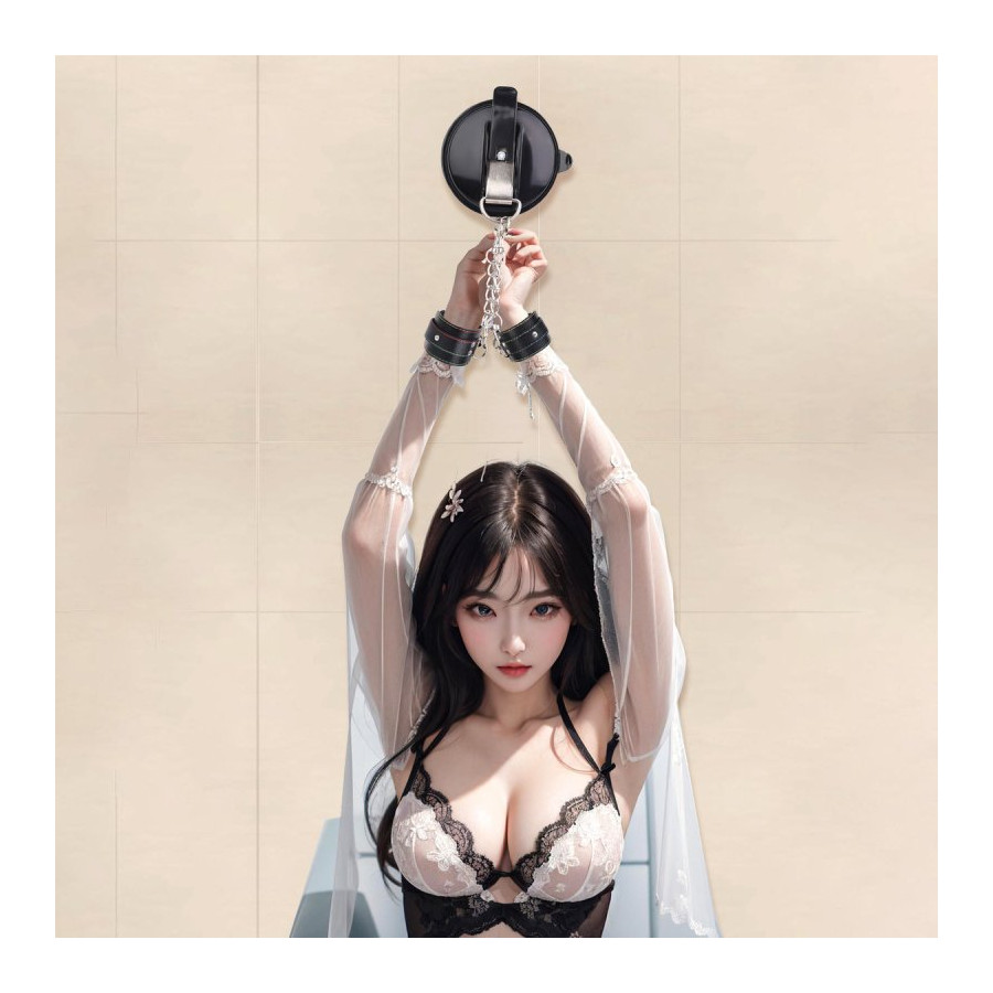 Menottes avec Ventouse Strongcup Noires