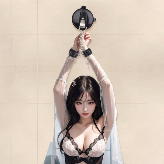 Menottes avec Ventouse Strongcup Rouges