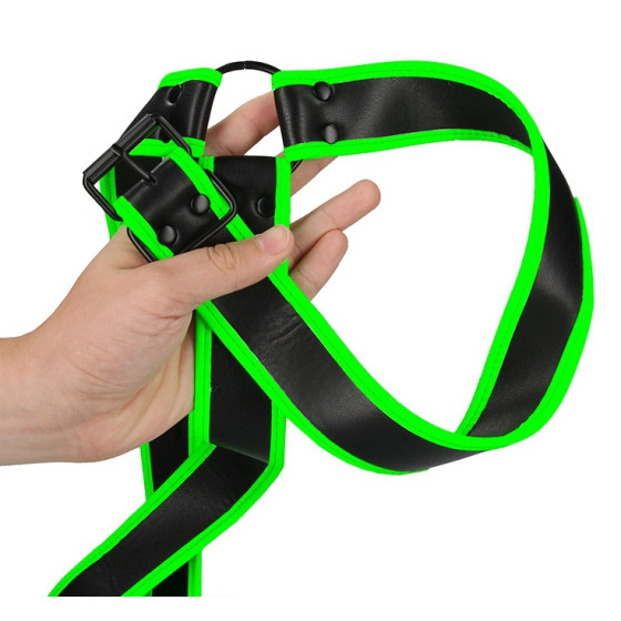 Harnais phosphorescent Gladiator Glow Noir-Vert Neon