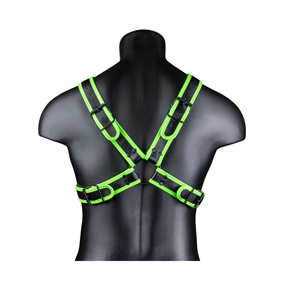 Harnais phosphorescent Cross Glow Noir-Vert Néon
