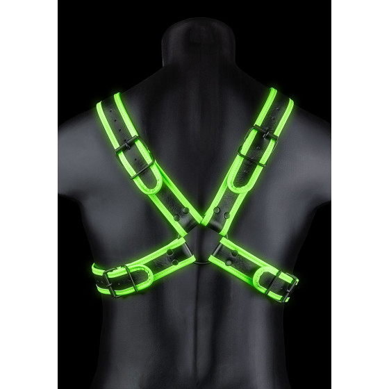 Harnais phosphorescent Cross Glow Noir-Vert Néon